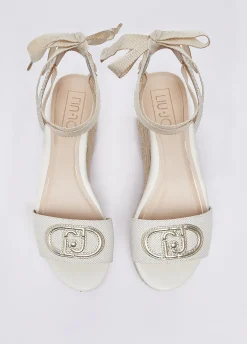 Sandali zeppa con logo monogram
