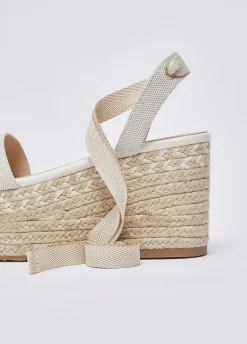 Sandali zeppa con logo monogram