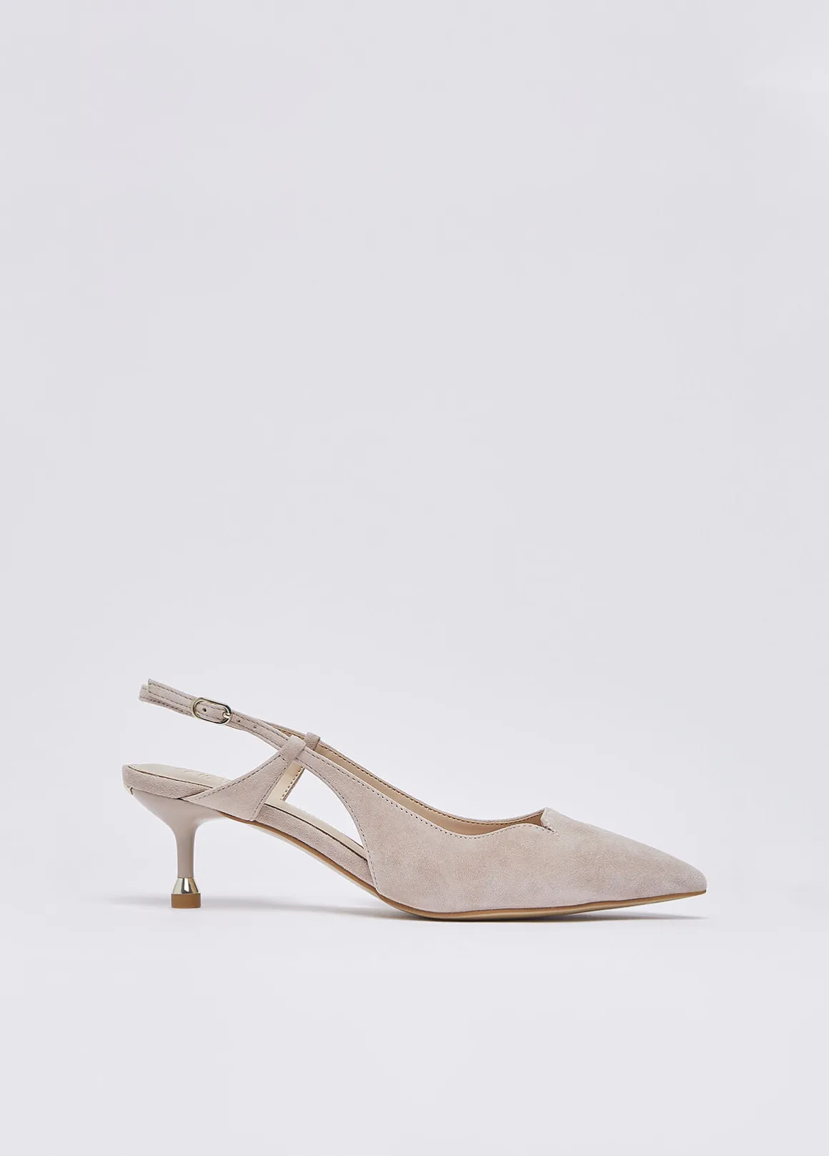 Slingback in camoscio