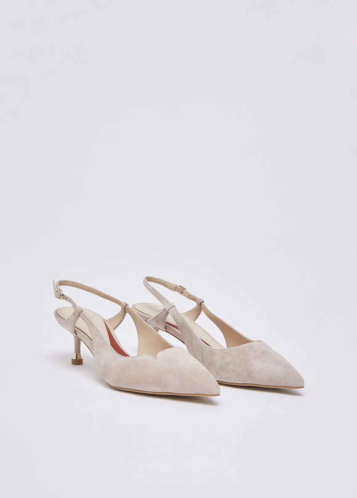 Slingback in camoscio