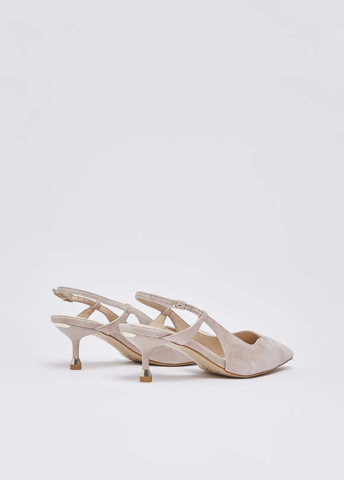 Slingback in camoscio