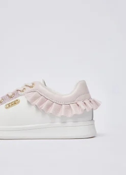 Sneakers con glitter e rouches