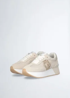 Sneakers con logo glitter