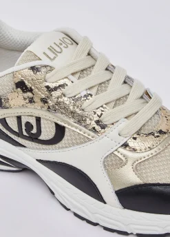 Sneakers effetto pitone