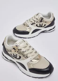 Sneakers effetto pitone