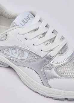 Sneakers in mesh metallizzato