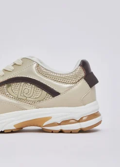 Sneakers in mesh metallizzato