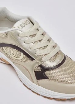 Sneakers in mesh metallizzato