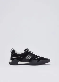 Sneakers in nylon e vernice