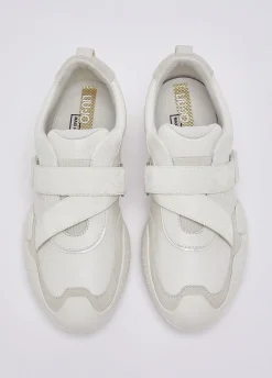 Sneakers in pelle con velcro