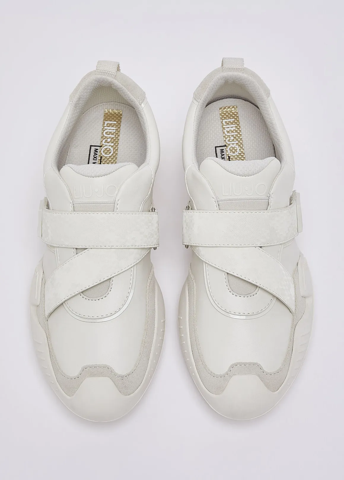 Sneakers in pelle con velcro