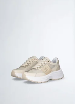 Sneakers in pelle e lurex