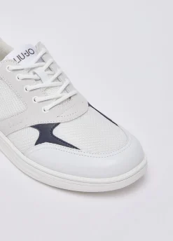 Sneakers in pelle e mesh