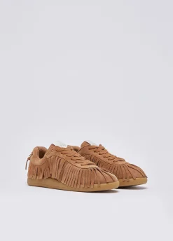 Sneakers in suede con frange