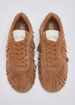 Sneakers in suede con frange