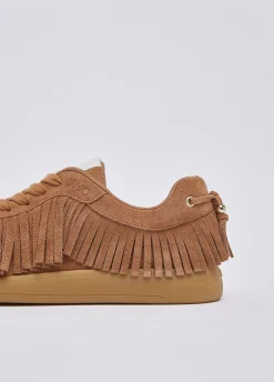 Sneakers in suede con frange