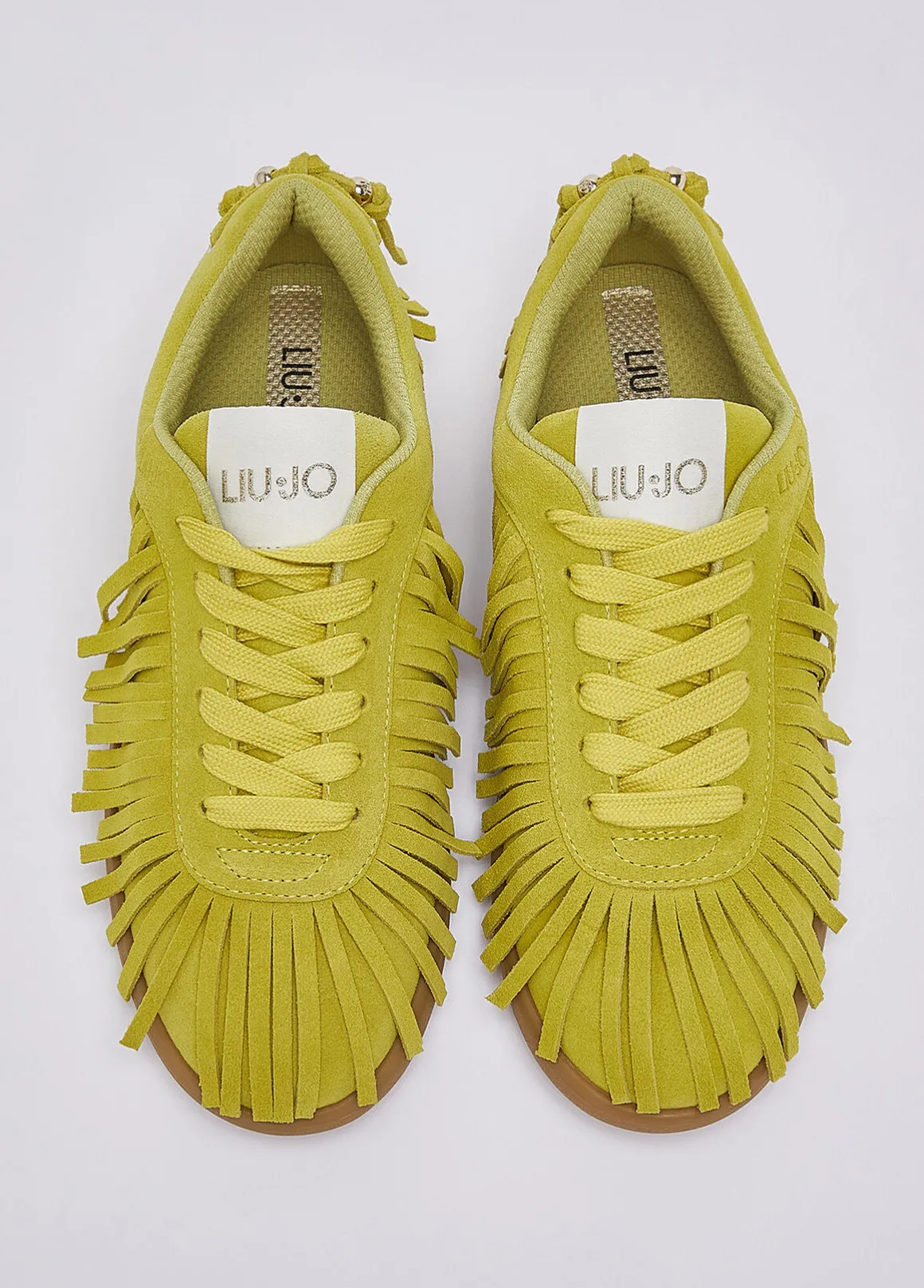 Sneakers in suede con frange