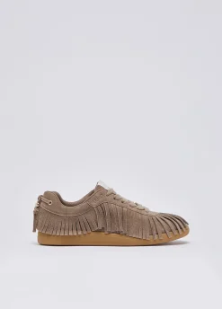 Sneakers in suede con frange