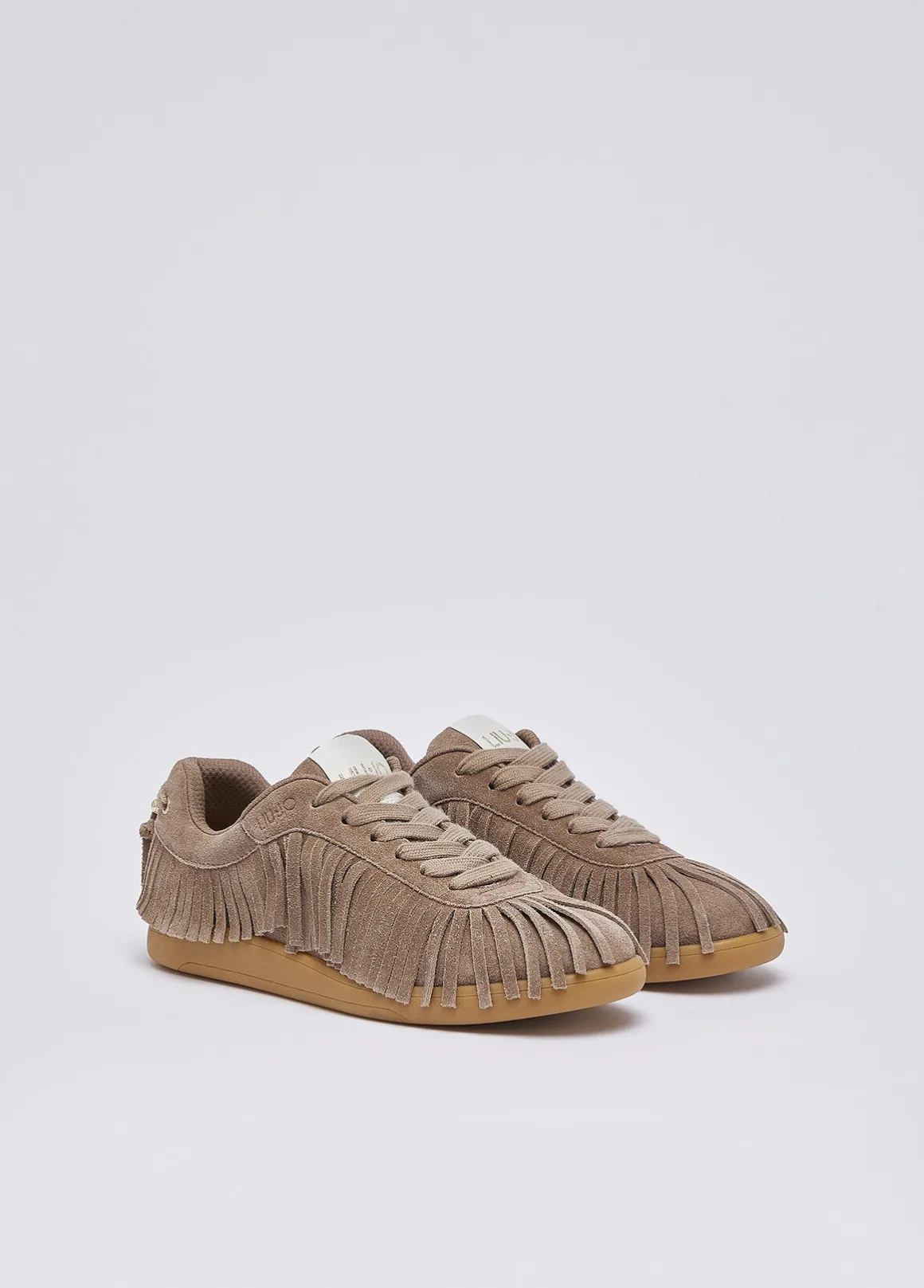 Sneakers in suede con frange