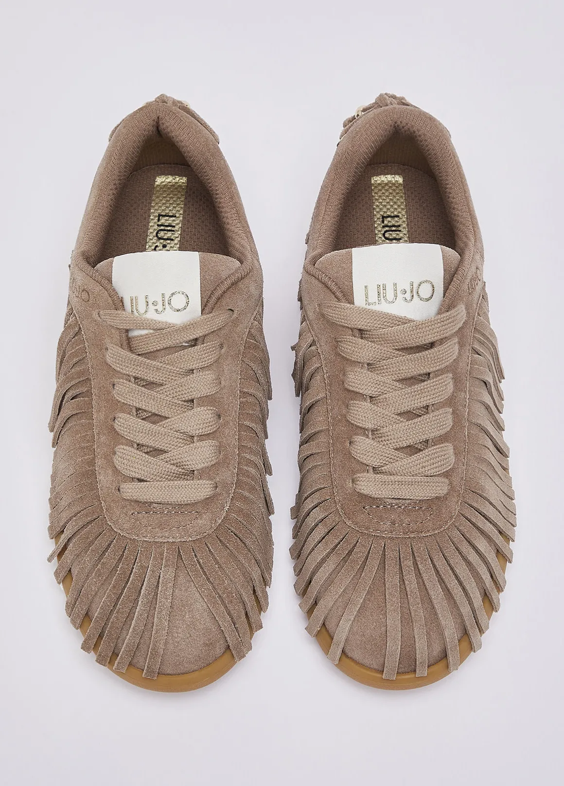 Sneakers in suede con frange