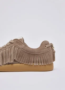 Sneakers in suede con frange