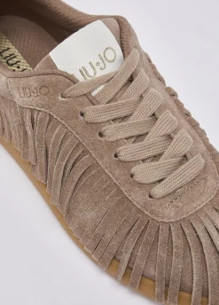 Sneakers in suede con frange