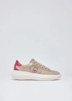 Sneakers in suede con strass