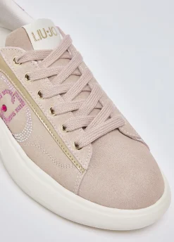 Sneakers in suede con strass