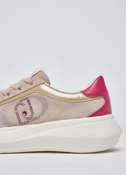 Sneakers in suede con strass