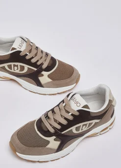 Sneakers in suede e mesh