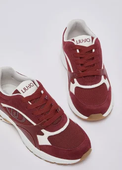 Sneakers in suede e mesh
