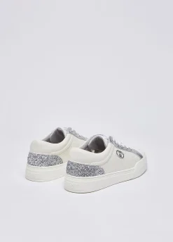 Sneakers monogram con glitter