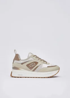 Sneakers platform effetto velluto