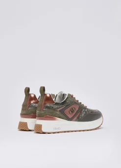 Sneakers platform effetto velluto