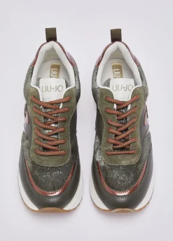 Sneakers platform effetto velluto