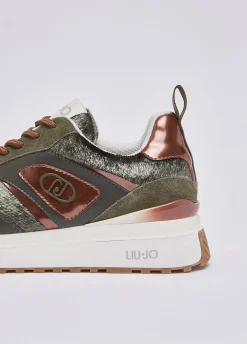 Sneakers platform effetto velluto
