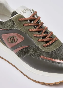 Sneakers platform effetto velluto
