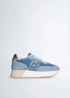 Sneakers platform in denim
