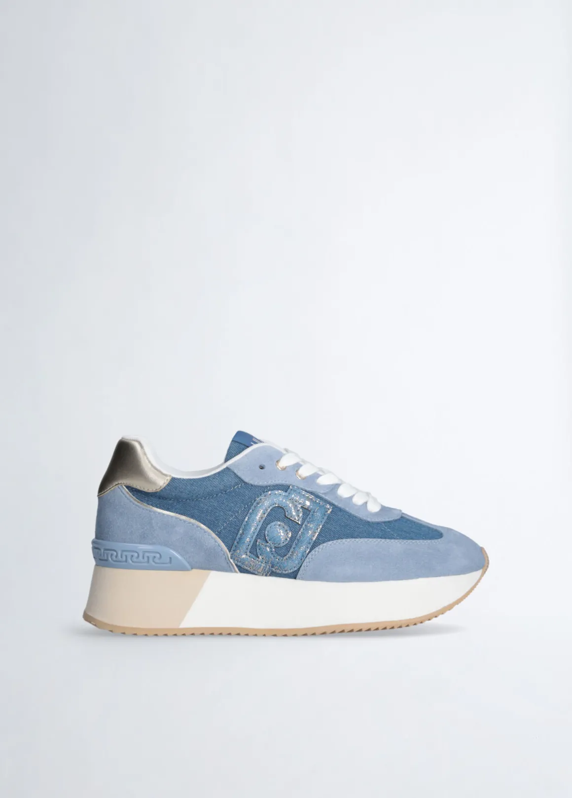 Sneakers platform in denim