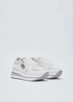 Sneakers platform in mesh