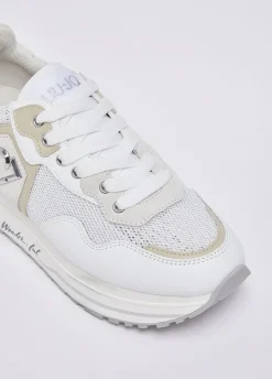 Sneakers platform in mesh con paillettes
