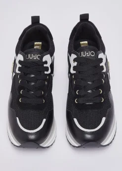 Sneakers platform in mesh con paillettes