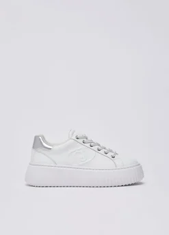 Sneakers platform in pelle