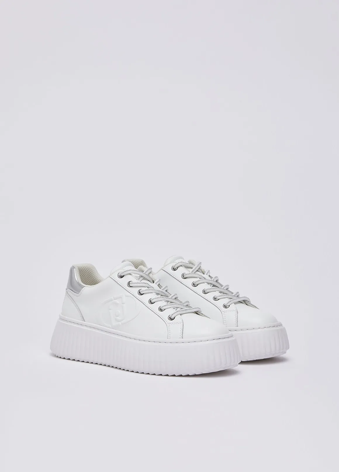 Sneakers platform in pelle