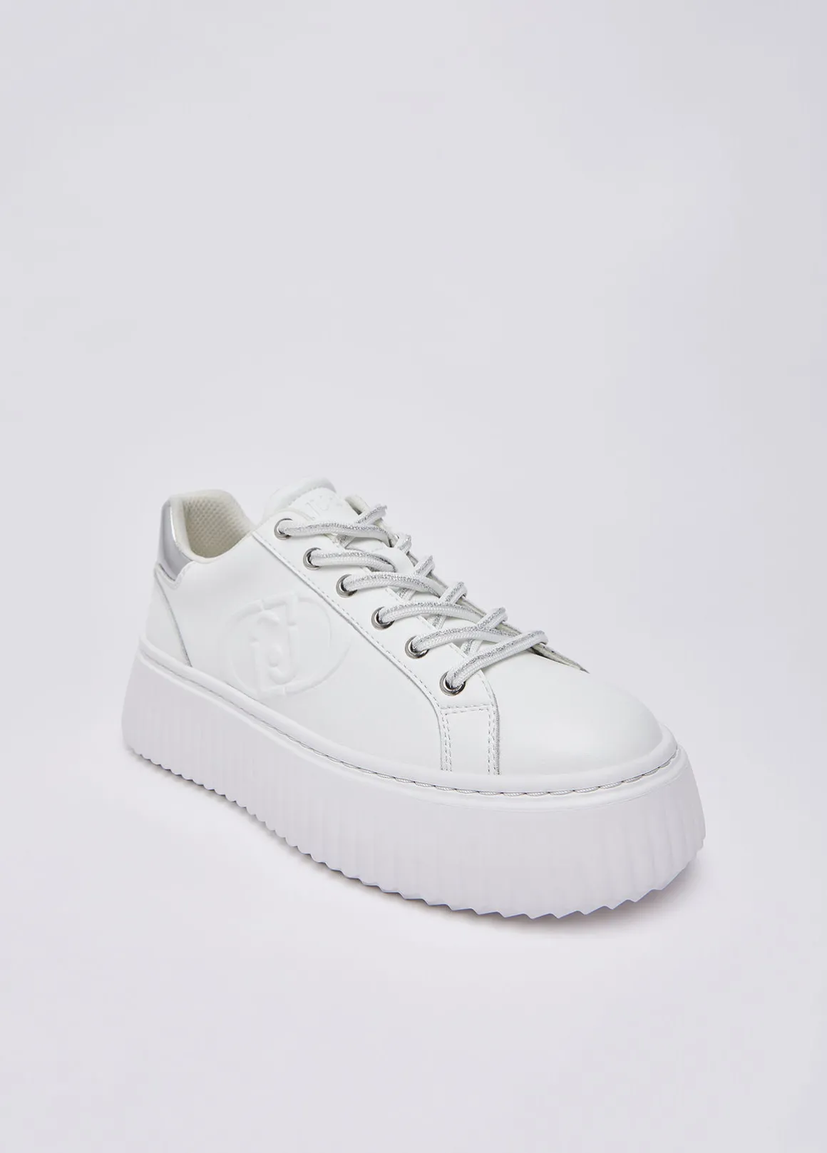 Sneakers platform in pelle