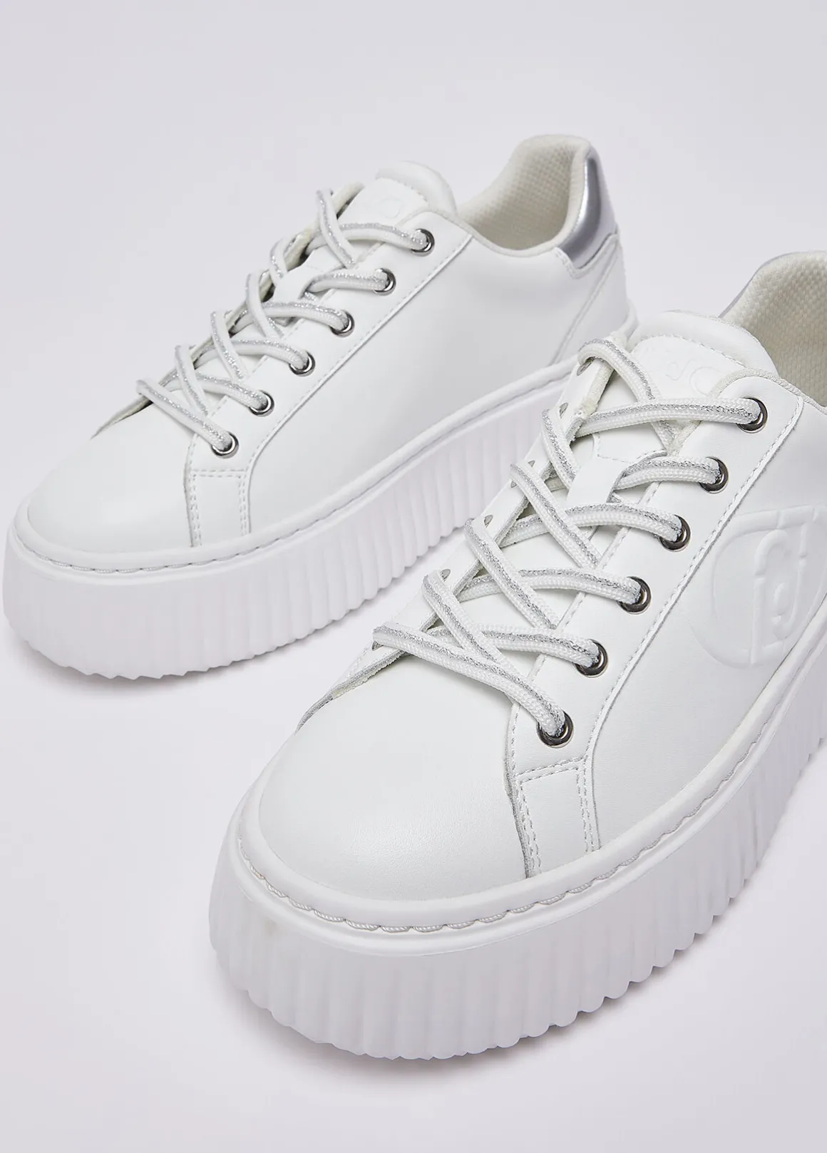 Sneakers platform in pelle