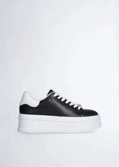 Sneakers platform in pelle