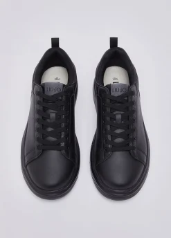 Sneakers platform in pelle