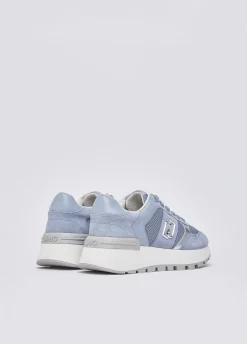 Sneakers platform in suede e mesh
