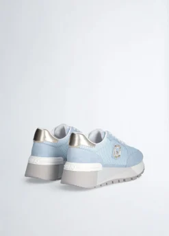 Sneakers platform in suede e mesh